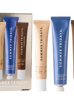 Summer Fridays Skincare Trio - Blue, Beige, Brown Tubes
